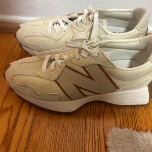 New Balance Classics 327 Cream and Brown Retro Sneakers